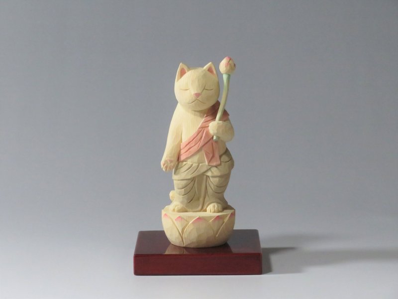 Wood carving Cat Buddha 2015 - 玩偶/公仔 - 木头 粉红色
