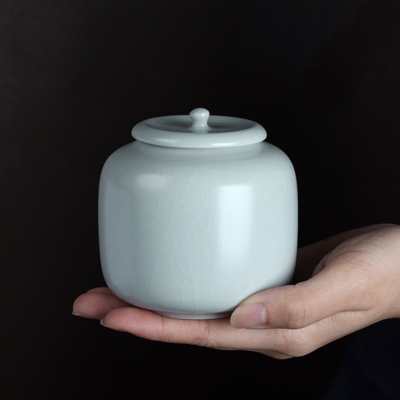 天青汝窑茶罐-(260ml) - 茶具/茶杯 - 陶 