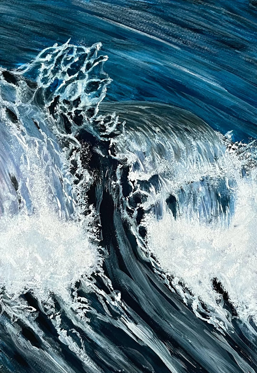 Coast. Water beats against stones. Gouache. - 墙贴/壁贴 - 纸 