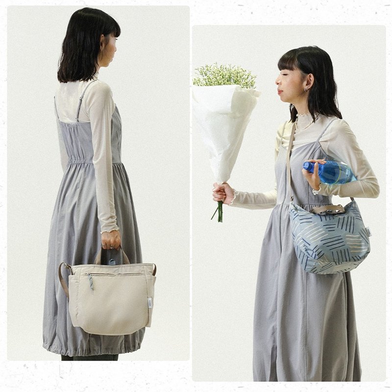 【Nature Beauty系列新品】NIKO双面斜背手提包(雨绿色/浅麦色) - 手提包/手提袋 - 聚酯纤维 多色