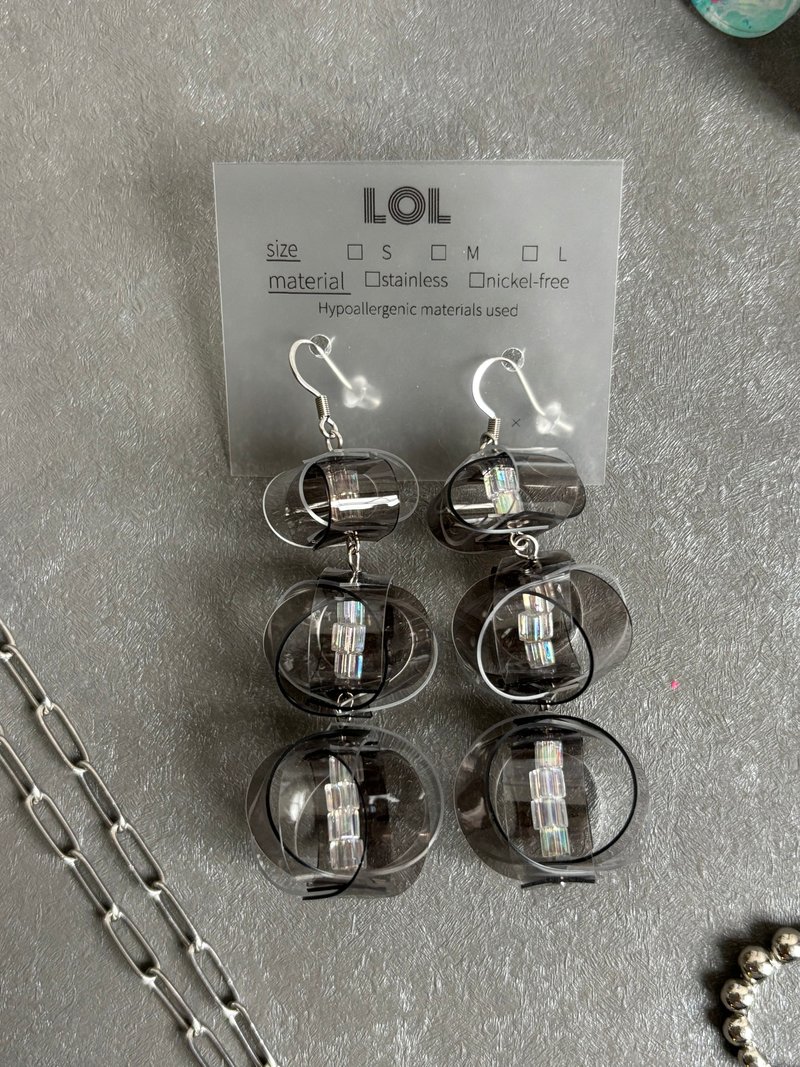 PVC Design F22 耳夹/耳环 - 耳环/耳夹 - 其他材质 黑色