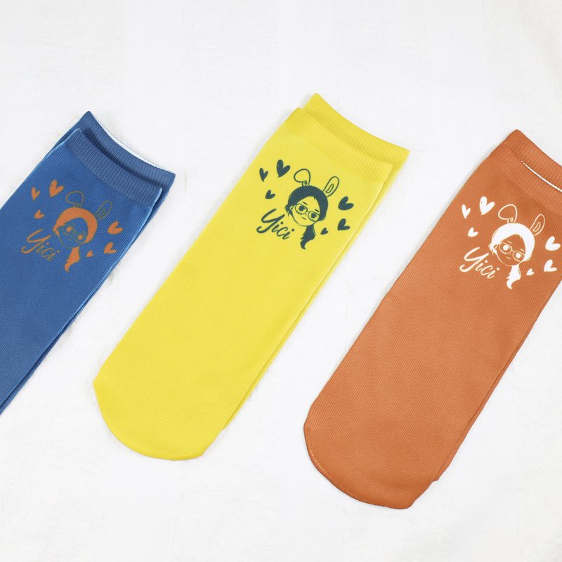 画一个属于你或他的袜子男女客制化情侣送礼生日旅游纪念 - 袜子 - 其他材质 黑色