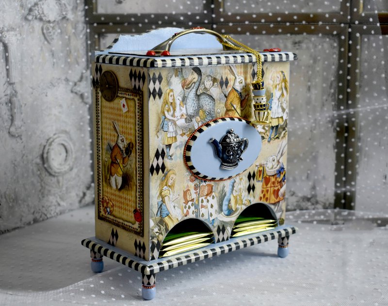 爱丽丝蓝茶馆存放一次性茶包 - 其他 - 木头 蓝色