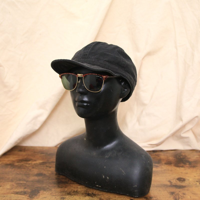 Back to Green:: 户外帽 水洗丹宁黑  d-51//vintage hat - 帽子 - 棉．麻 