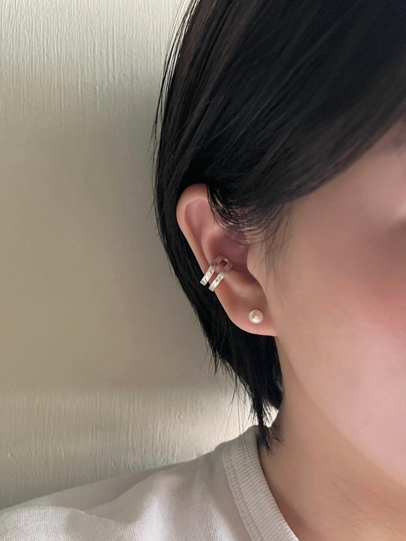 质感耳骨夹 - 耳环/耳夹 - 纯银 银色