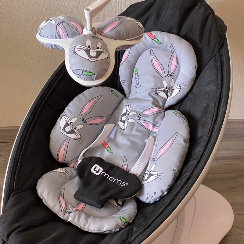 Bunny 4moms mamaRoo insert, rockaroo infant liner, replacement balls, babyshower - 婴儿饰品 - 棉．麻 灰色