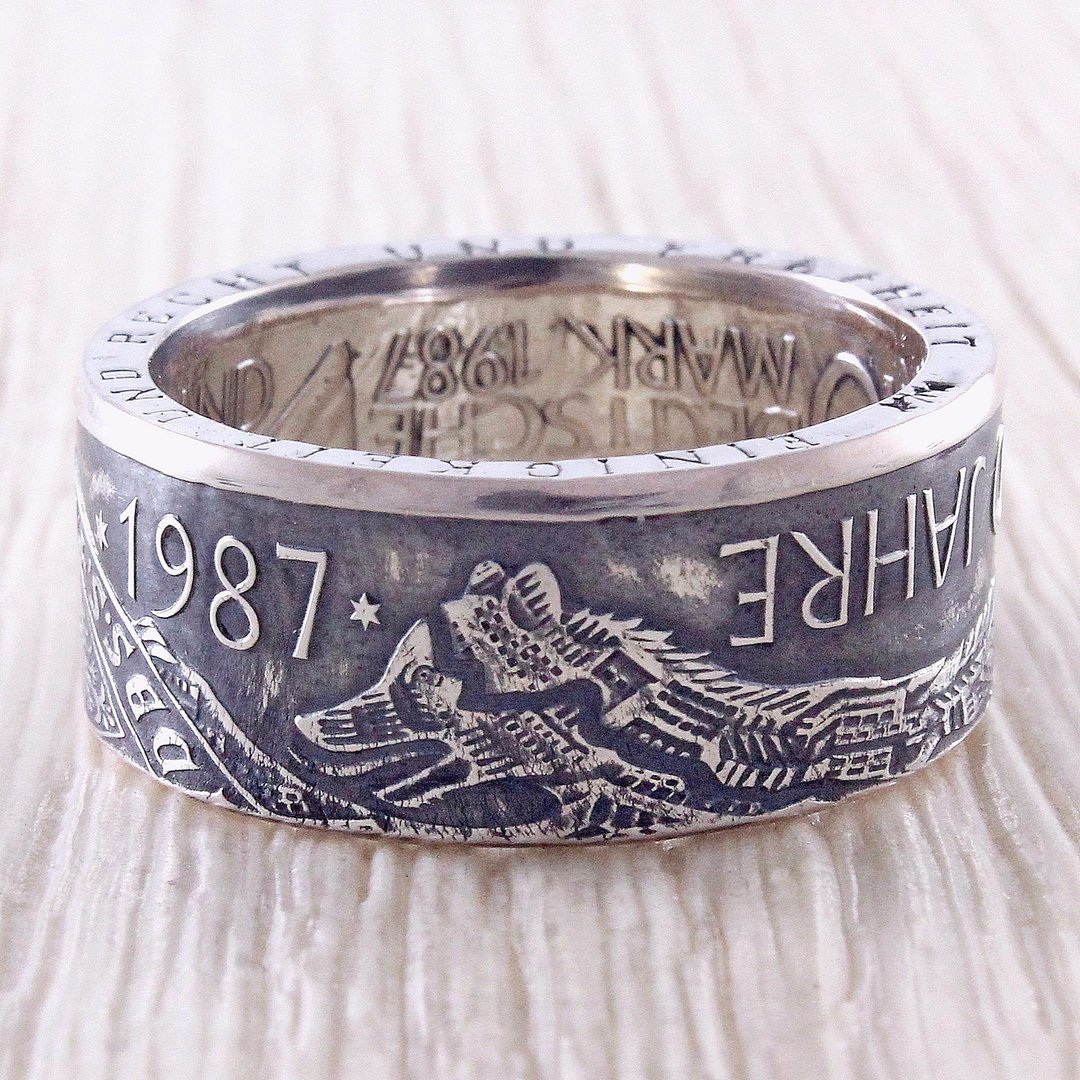 Silver Coin Ring (Germany) Berlin Bear - 戒指 - 银 银色
