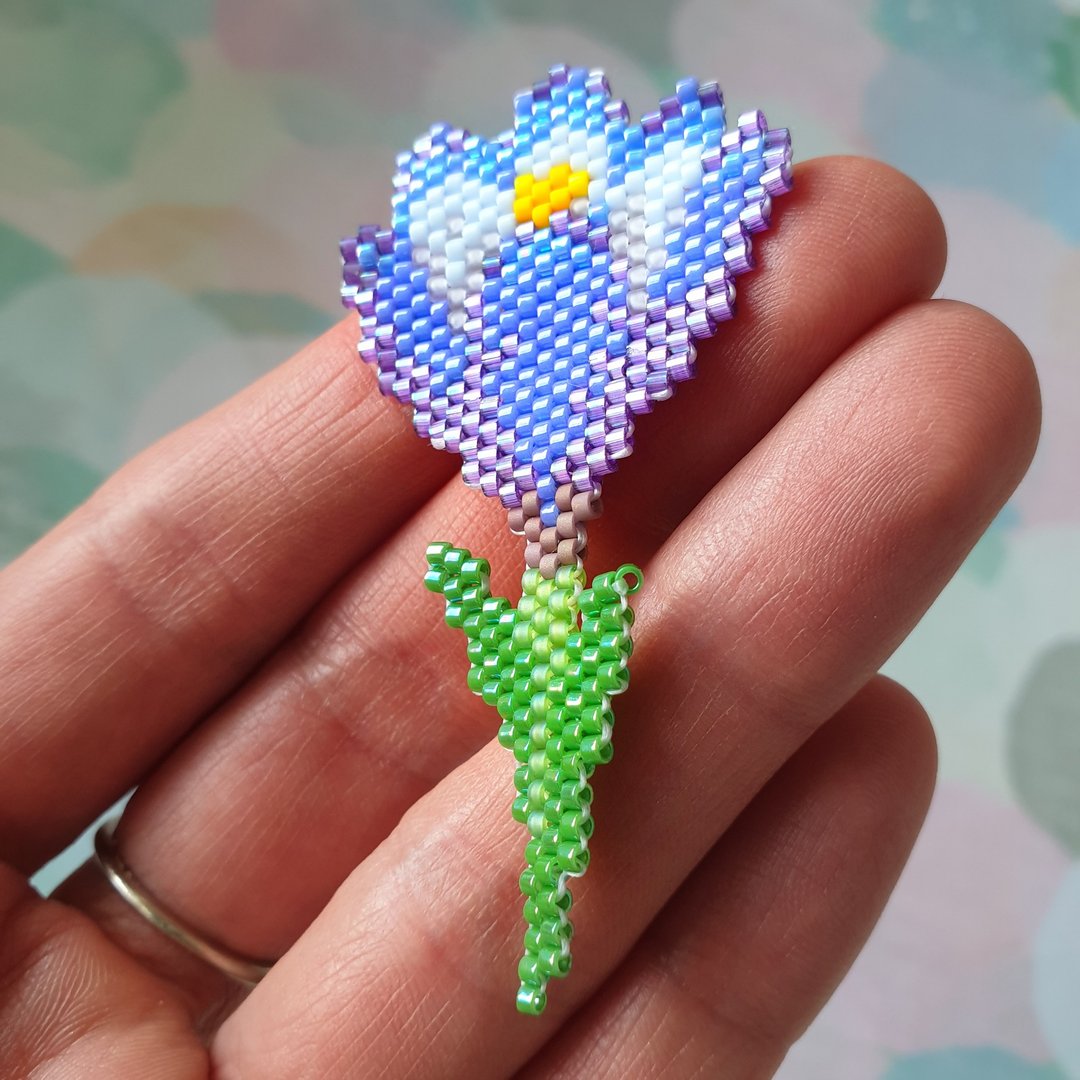 Beaded Crocus Brick Stitch PDF pattern for miyuki delica 11/0 seed beads - 其他数码商品 - 其他材质 