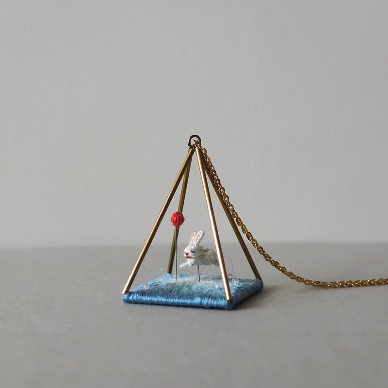 小骗子/碎片/兔子－项链 - 项链 - 绣线 蓝色