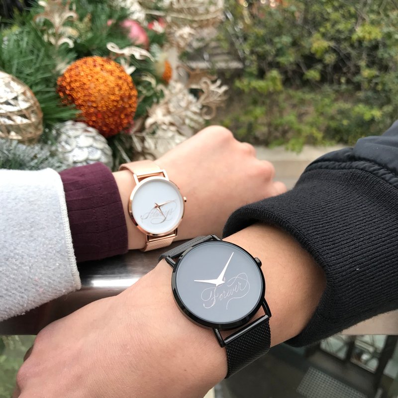 情侣表/ 手写/ 书法/ 定制/ 个性化/ 腕表 - 对表/情侣表 - 其他金属 黑色