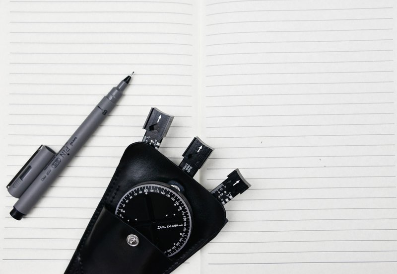 【Exlicon 手工真牛皮笔袋】 文具包 - 铅笔盒/笔袋 - 真皮 黑色