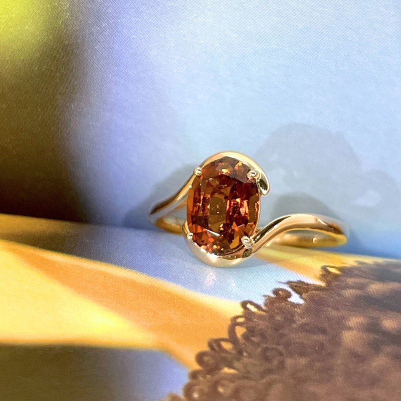The Bracket - 天然苹果酒橙碧玺 (1.59ct) 18k黄金戒指 - 戒指 - 贵金属 