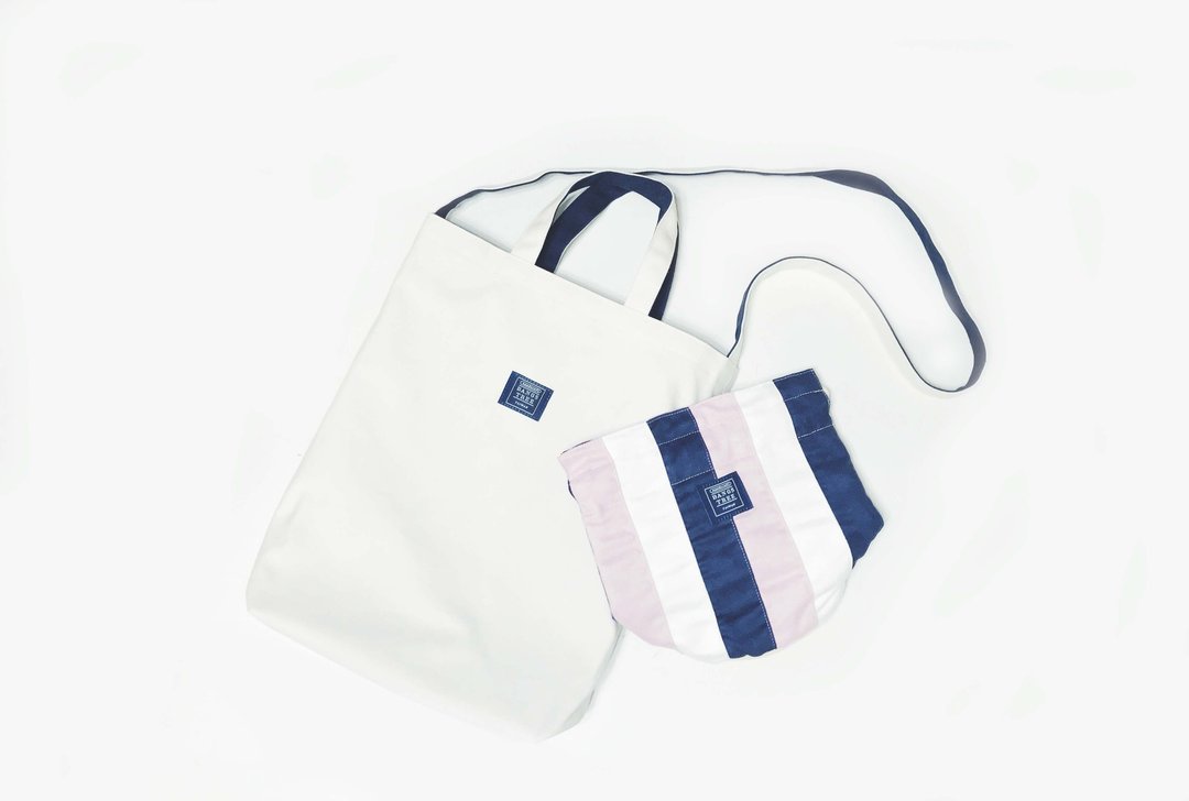 Goody Bag - 双面三用袋＋水桶包 组合优惠(可选其他配色) - 侧背包/斜挎包 - 棉 白色