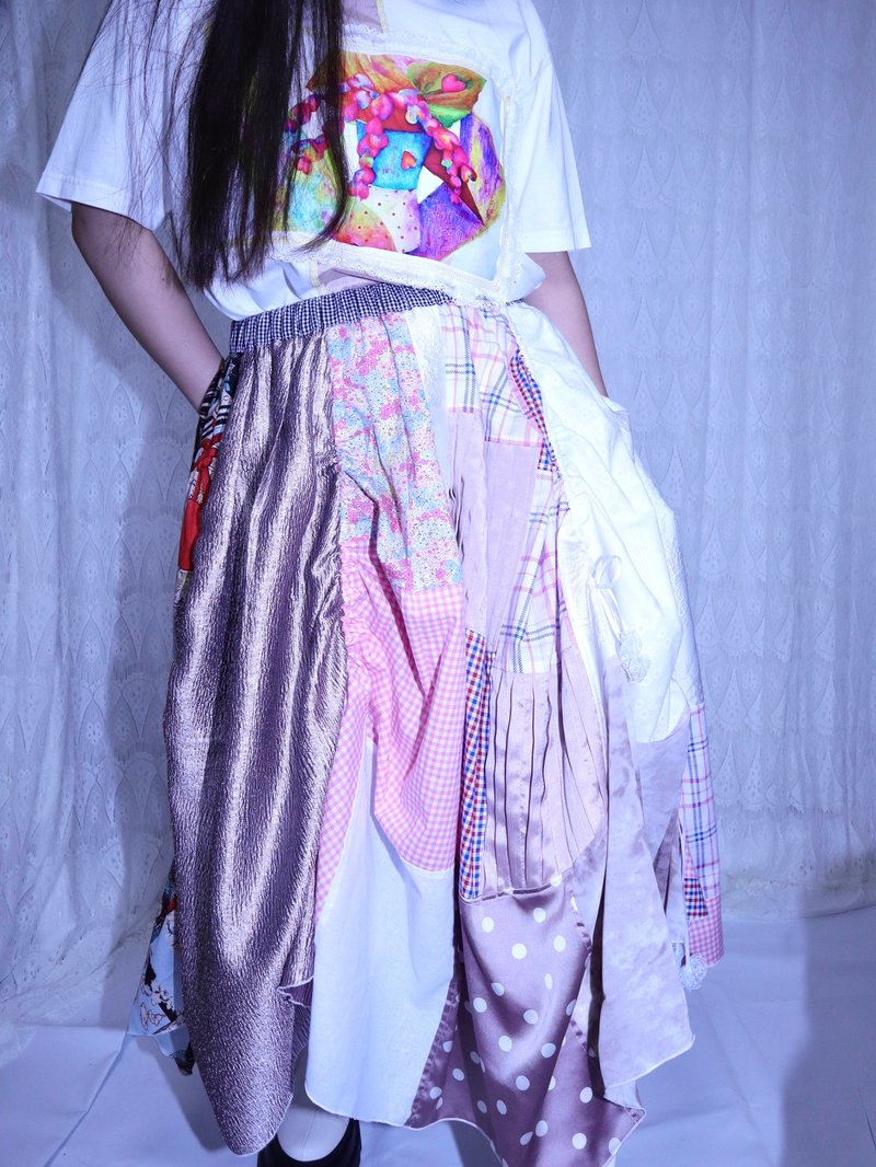 2way MIX 设计裙6011WPK MEIKEIIN handmade - 裙子 - 其他材质 粉红色