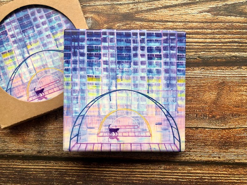 陶瓷吸水杯垫-乐园(彩虹邨x南山邨) - 杯垫 - 瓷 多色