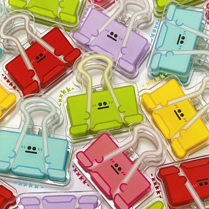 亞克力卡通燕尾夾 / 手繪可愛收納夾 / 新款辦公小物 - 其他 - 纸 多色