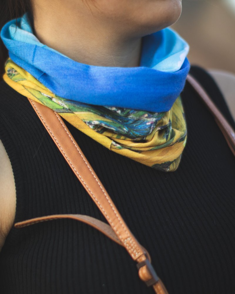 看见 齐柏林基金会 魔术头巾 | 宜兰兰阳平原 亲肤 机能 户外 - 发饰 - 丝．绢 橘色