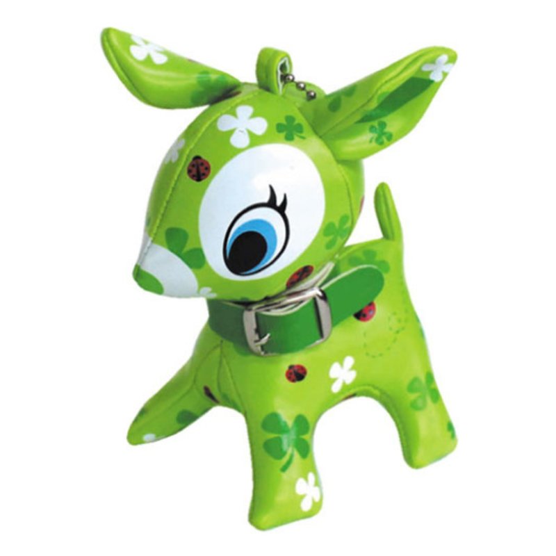 Puchi Babie Key Chain Clover GR Deer Cute Doll Gift Present Japan - 玩偶/公仔 - 其他材质 绿色