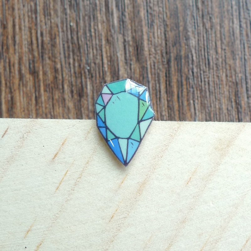 Misssheep-[切割宝石] 简洁漫画风格 手作耳环  (耳针 / 可转透明耳夹)[单只] - 耳环/耳夹 - 塑料 