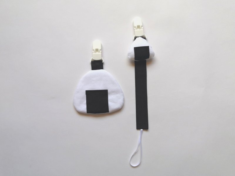 平安袋 奶嘴夹 组合 饭团 - 平安符/符袋 - 棉．麻 黑色