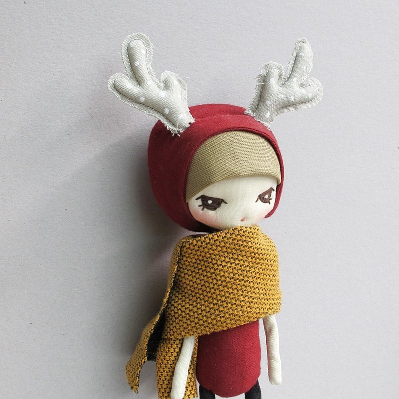 可爱的麋鹿A2 - 玩偶/公仔 - 棉．麻 红色