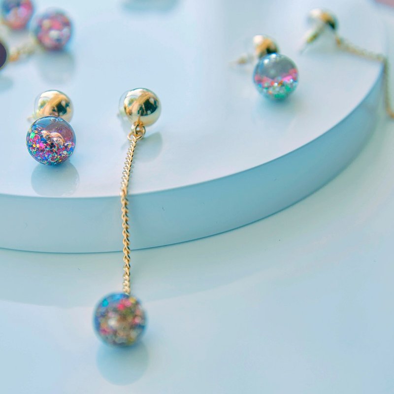 Dot Dot 2way Snowball Earrigs  - 耳环/耳夹 - 玻璃 