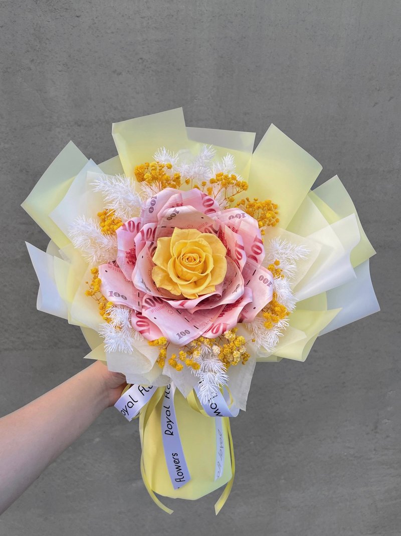 ROYAL FLOWERS 8张山茶花有钱花 - 干燥花/捧花 - 植物．花 黄色
