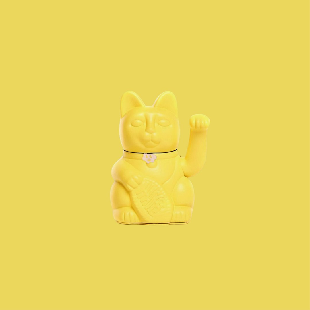 【Diminuto Cielo 招财猫】 Tiny Sky 幸运招财猫 - 柠檬黄 15CM - 玩偶/公仔 - 其他材质 黄色