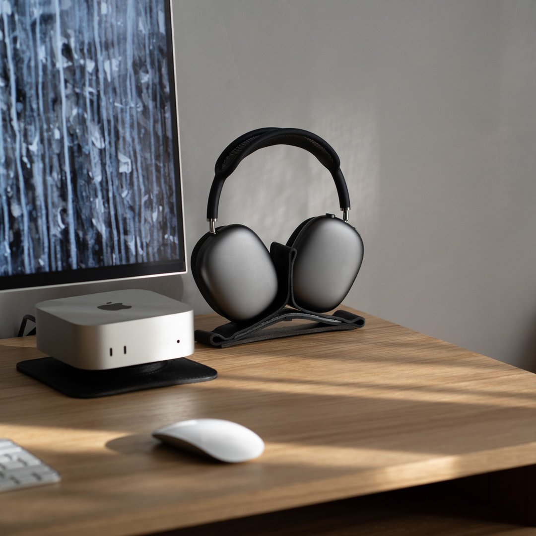 AirPods Max 皮革支架 – 低功耗模式啟動 – 頂級義大利皮革 - 其他 - 真皮 灰色