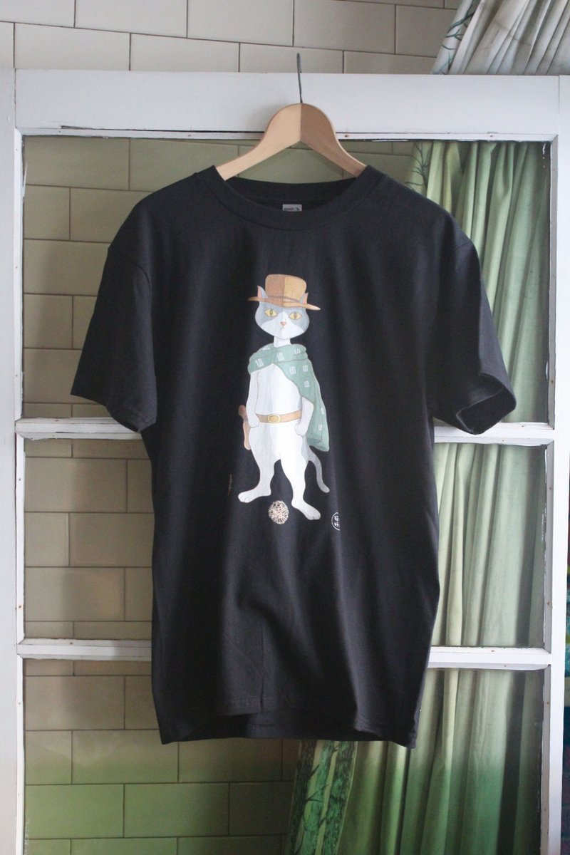 荒野猫镖客 Tshirt 中性版 - 中性连帽卫衣/T 恤 - 棉．麻 黑色