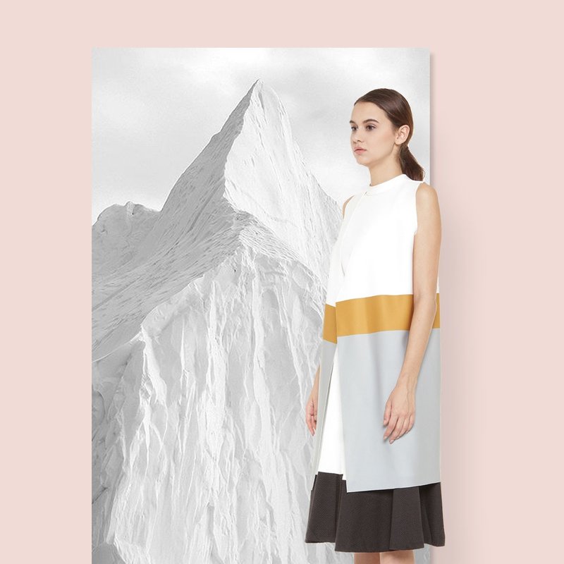 2 Tone Minimalist Vest - 女装背心 - 其他材质 灰色