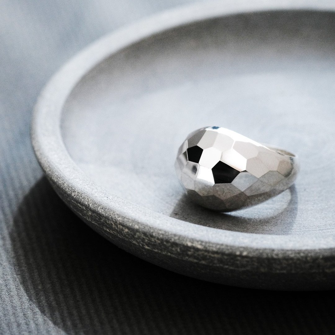 Dome ring Silver 925 - 戒指 - 其他金属 银色