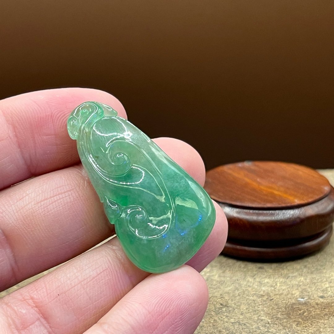 瀚玉珠宝.天然A货缅甸玉翡翠.金丝种满绿冰如意.超级美 - 其他 - 玉石 