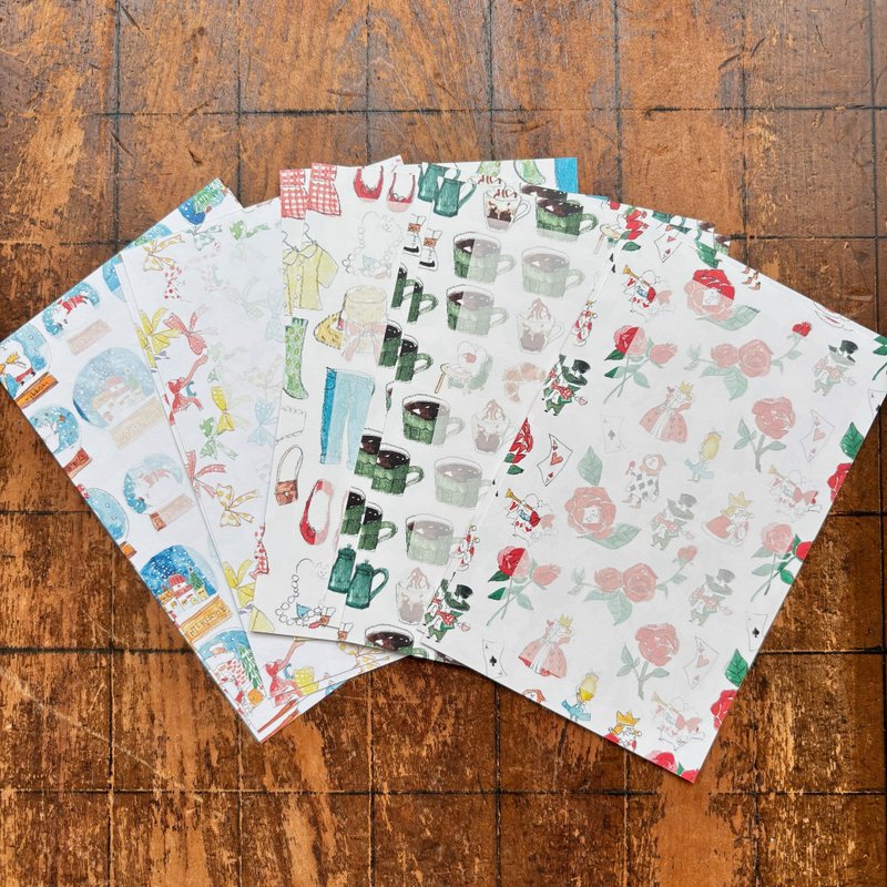 迷你六孔.内页.5种图案×各2张/ALICE - 笔记本/手帐 - 纸 蓝色