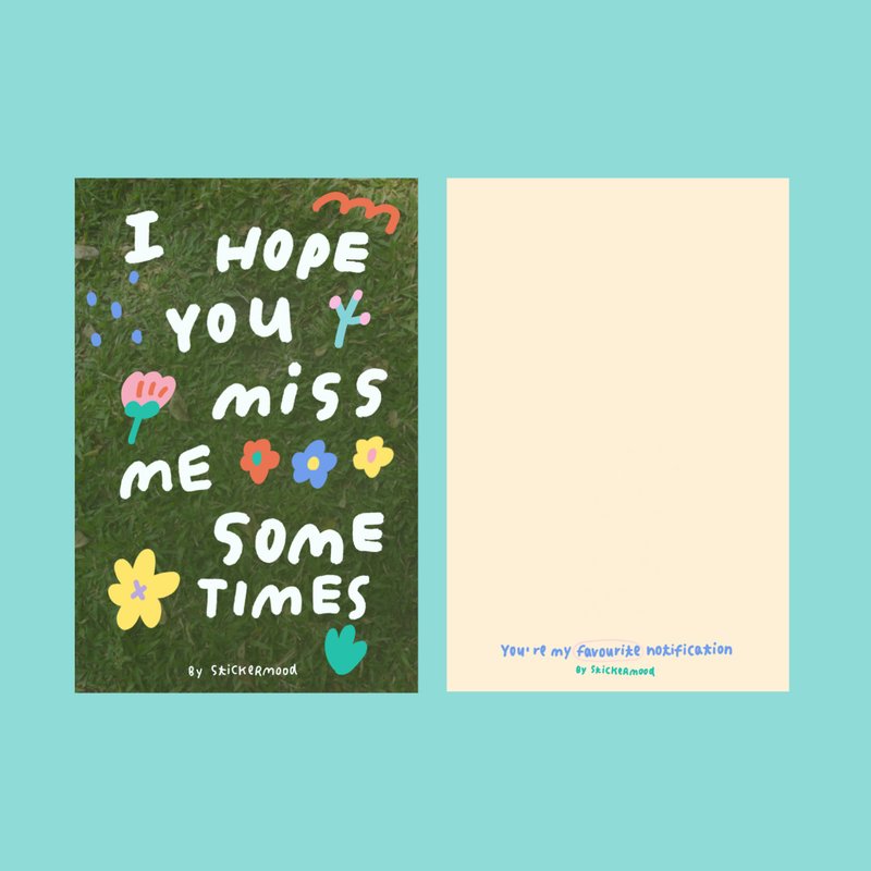 I hope you miss me sometimes postcard - 卡片/明信片 - 纸 