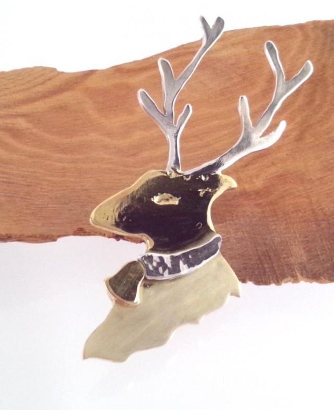 Reindeer Rein Deer Brooch SV / Brass - 胸针 - 其他金属 