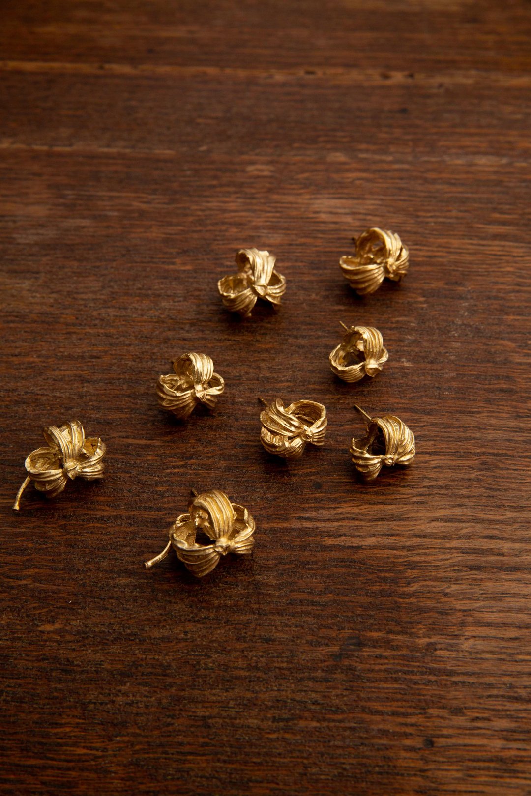 月桃果耳饰 Alpinia Earrings - 耳环/耳夹 - 铜/黄铜 金色