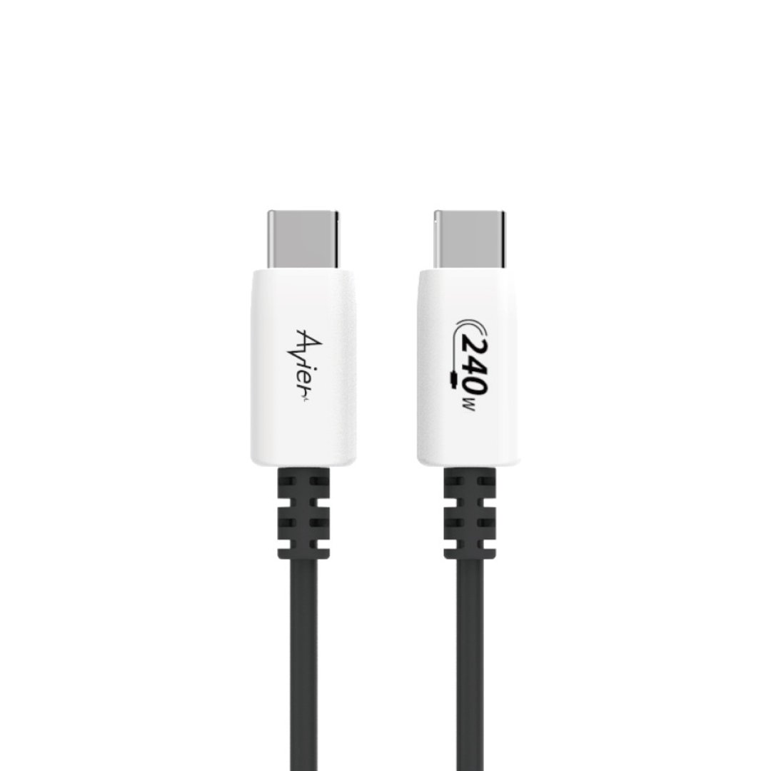 【Avier】Uni Line PD3.1 240W USB-C 高速充电传输线 1.2M - 充电宝/传输线 - 铜/黄铜 白色