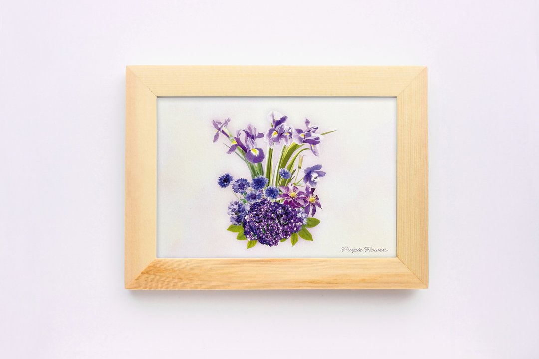 New Premium Postcard   Purple Flowers - 海报/装饰画/版画 - 纸 紫色