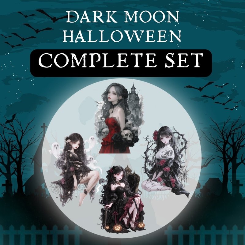 RimaRima 贴纸  માસ્ટે ડાર્ક મૂન હેલોવીન DARK MOON HALLOWEEN sticker - 贴纸 - 纸 
