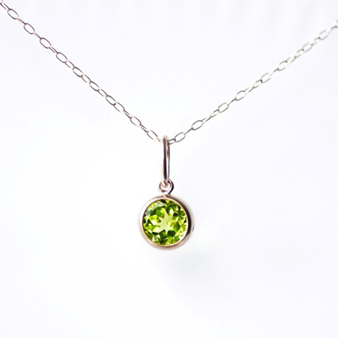 K10 peridot single necklace Eleanor - 项链 - 宝石 绿色