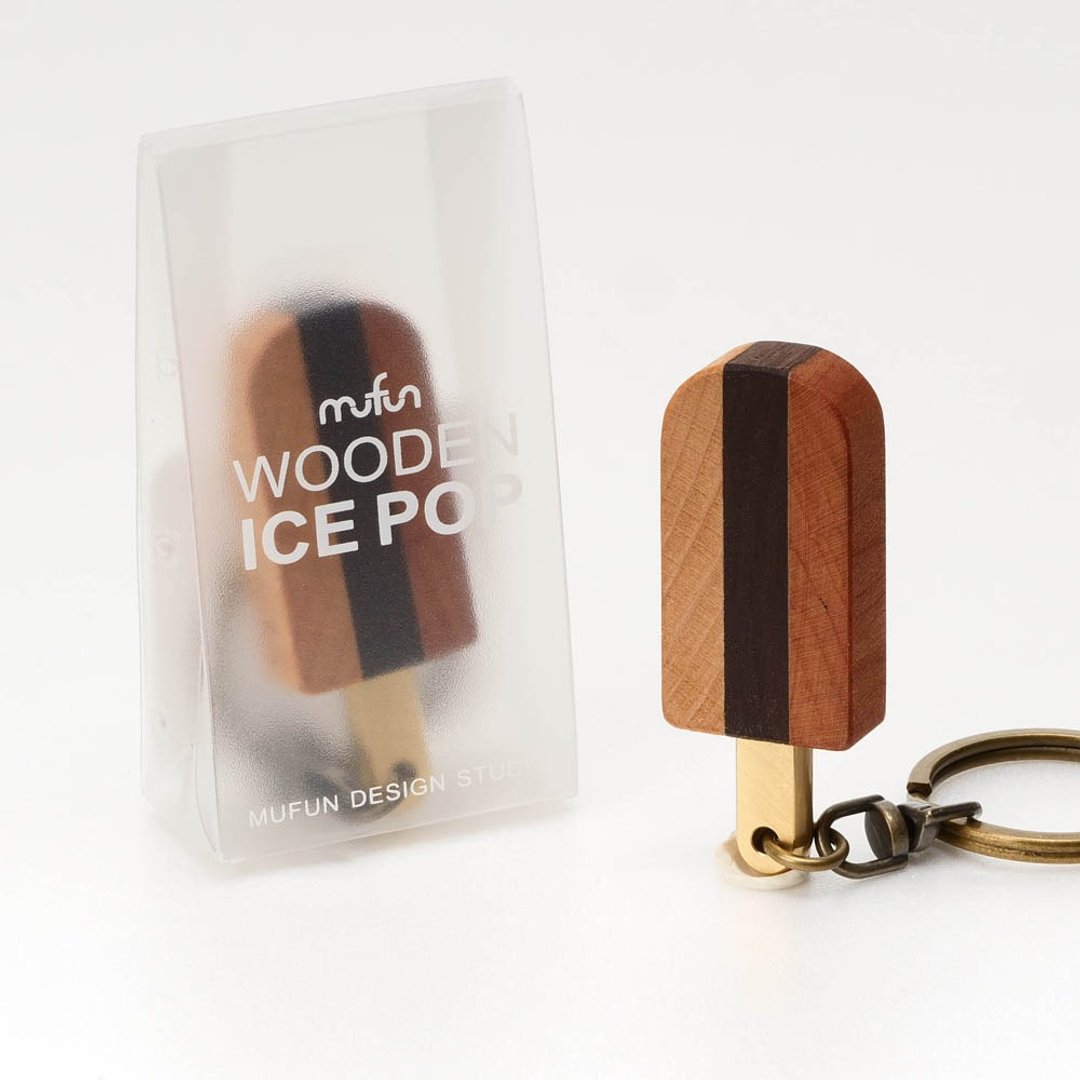 原木冰棒造型 ICE POP【三重奏】钥匙圈 - 钥匙链/钥匙包 - 木头 