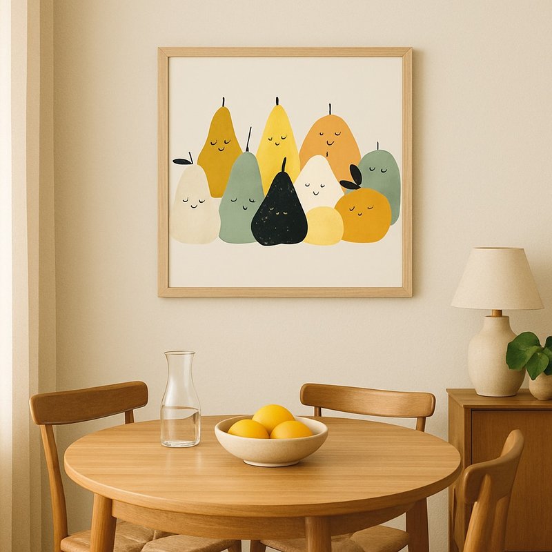 快乐果园 童趣水果插画 挂画艺术微喷儿童房餐厅布置北欧居家装饰 - 海报/装饰画/版画 - 棉．麻 