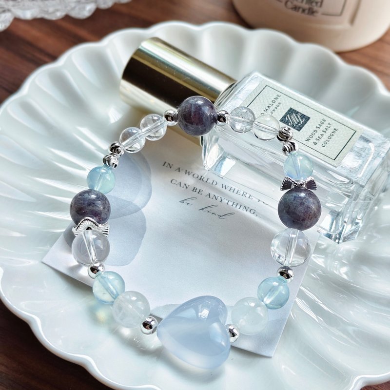 【蓝玉髓x海蓝宝手链】生命灵数|沟通表达大跃进 - 手链/手环 - 水晶 蓝色