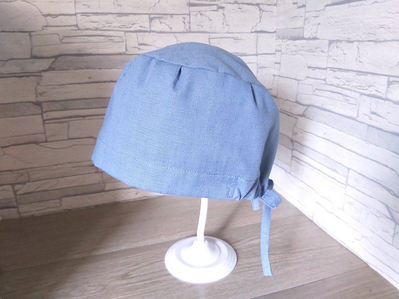 医护双层手术帽、工作帽、烘培帽 素面淡蓝色款 - 帽子 - 棉．麻 多色