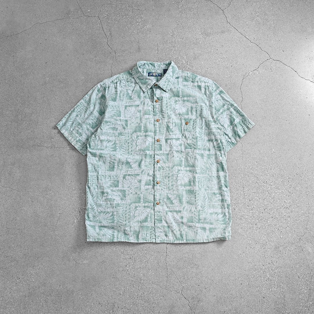 Aloha Shirts 夏威夷衫 / 古着花衬衫、夏季古着衬衫、保龄球衬衫 - 男装衬衫 - 其他材质 蓝色
