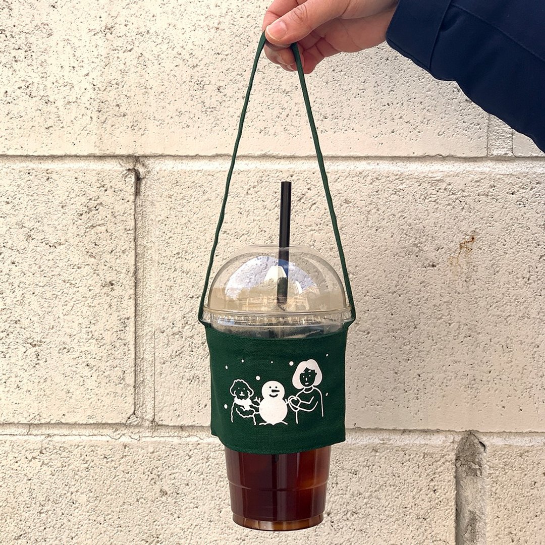 Drink Bag | Christmas edition (Green) - 随行杯提袋/水壶袋 - 棉．麻 绿色