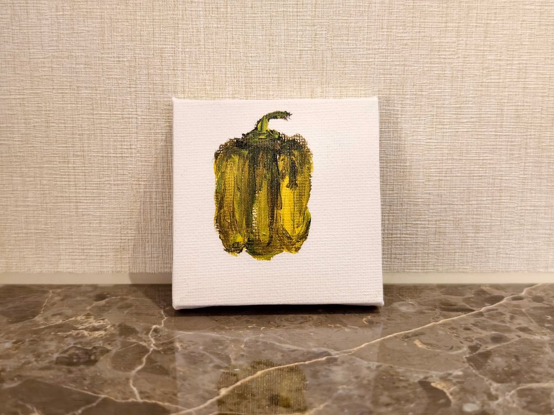 彩椒/迷你挂画/压克力水彩画/无框画/装饰画 - 海报/装饰画/版画 - 棉．麻 