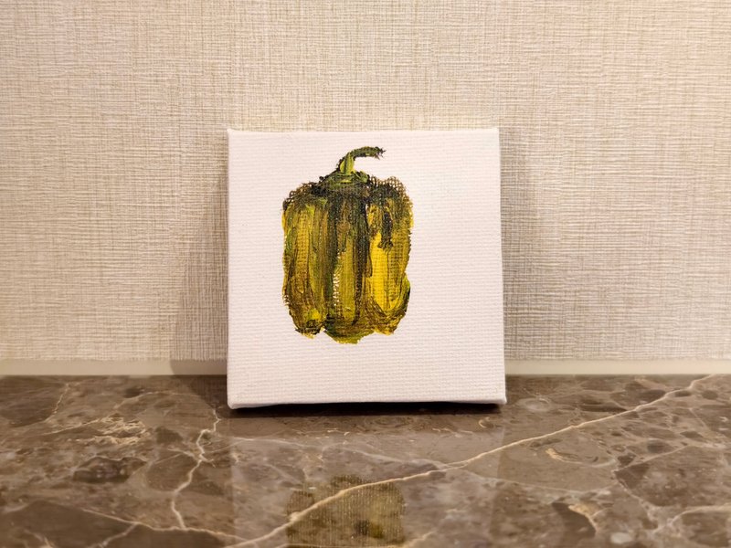 彩椒/迷你挂画/压克力水彩画/无框画/装饰画 - 海报/装饰画/版画 - 棉．麻 