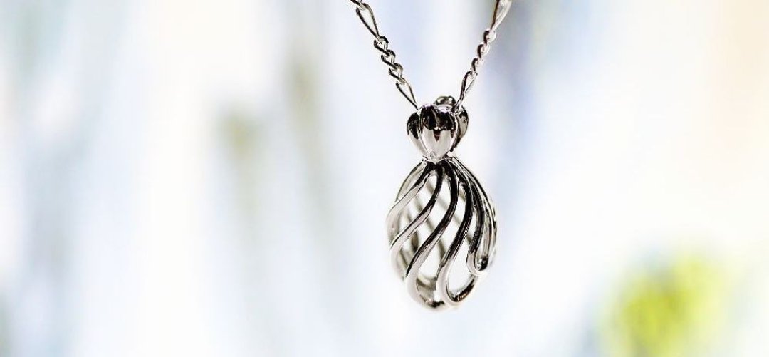 Basket pendant ・ Drop (twist) [Made in Silver925] - 项链 - 其他金属 灰色